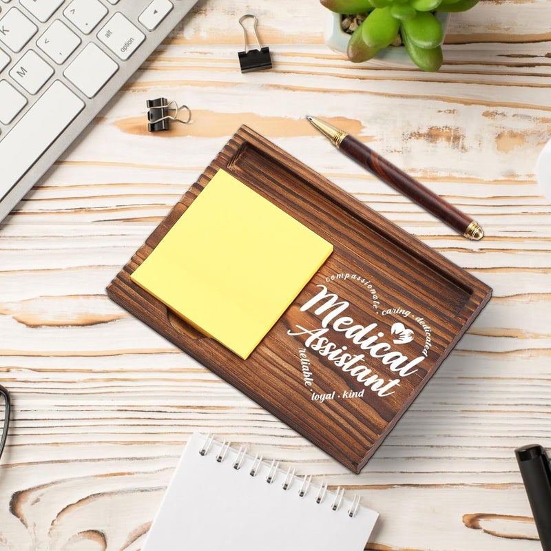 YODOCAMP Medical Assistant Sticky Note Holder Wooden, Thank You Gifts for Nurse Nursing Nurses MA Week Gift for Doctors Office Staff Appreciation, Healthcare Worker Self-Stick Note Pad Holders TZP34 - Image 3